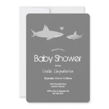 かわいい無地のサメ灰色の垂直ベビーシャワー