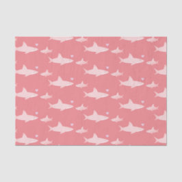 かわいい無地のサメ（ピンク） |赤ちゃんシャワー 薄葉紙