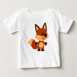 かわいい無垢な漫画キツネベビーTシャツ ベビーTシャツ