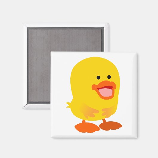 かわいい無垢のカモ マグネット (正面/裏面)