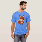 かわいい無邪気な漫画キツネTシャツ Tシャツ (正面フル)