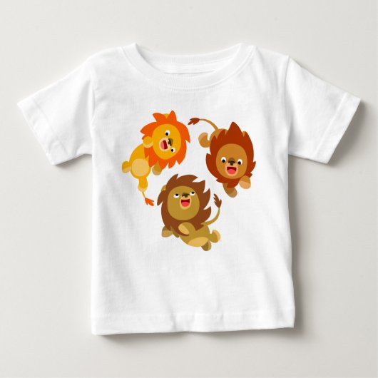 かわいい無重力漫画ライオンズベビーTシャツ ベビーTシャツ (正面)