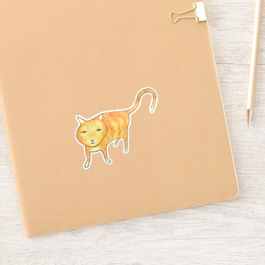 かわいい無関心オレンジ猫 シール (ノートブック)