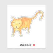 かわいい無関心オレンジ猫 シール (シート)