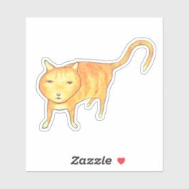 かわいい無関心オレンジ猫 シール