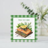 かわいい焼き魚のパーティー 招待状 (スタンド正面)