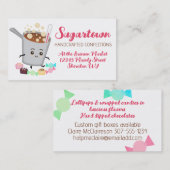 かわいい煮込み砂糖ポット菓子 名刺 (正面/裏面)