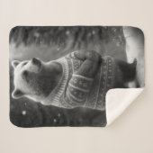 かわいい熊が心地よいセーターを着ている シェルパブランケット (正面(横))