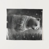 かわいい熊が心地よいセーターを着ている タペストリー (正面(横))