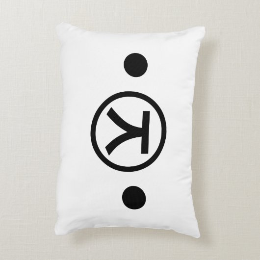 かわいい熊くま顔文字日本の文字アート アクセントクッション (裏面(縦))