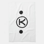 かわいい熊くま顔文字日本の文字アート キッチンタオル (縦)