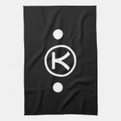 かわいい熊くま顔文字日本の文字アート キッチンタオル (縦)