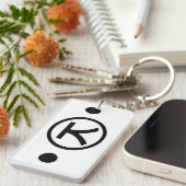 かわいい熊くま顔文字日本の文字アート キーホルダー (正面右)