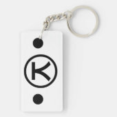 かわいい熊くま顔文字日本の文字アート キーホルダー (裏面)