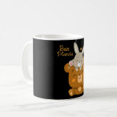 かわいい熊とウサギ コーヒーマグカップ (正面左)