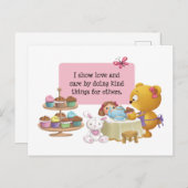 かわいい熊とカップケーキの親切なはがき ポストカード (正面/裏面)