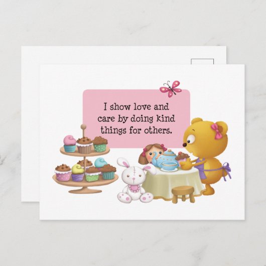 かわいい熊とカップケーキの親切なはがき ポストカード (正面/裏面)