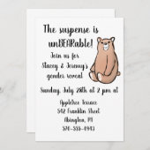 かわいい熊のジェンダーリビールパーティの招待状 招待状 (正面/裏面)