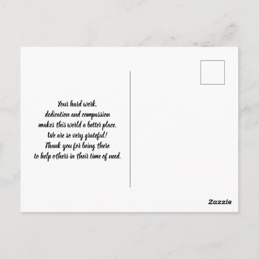 かわいい熊のナースマスクを着てありがとうはがき ポストカード (裏面)