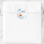 かわいい熊の雲の赤ちゃんシャワー招待状カード ラウンドシール (バッグ)