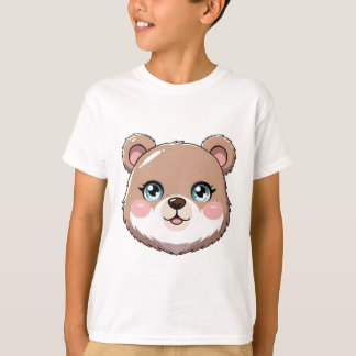 かわいい熊の顔 Tシャツ