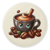 かわいい熱いコーヒー好き セラミックノブ (正面)