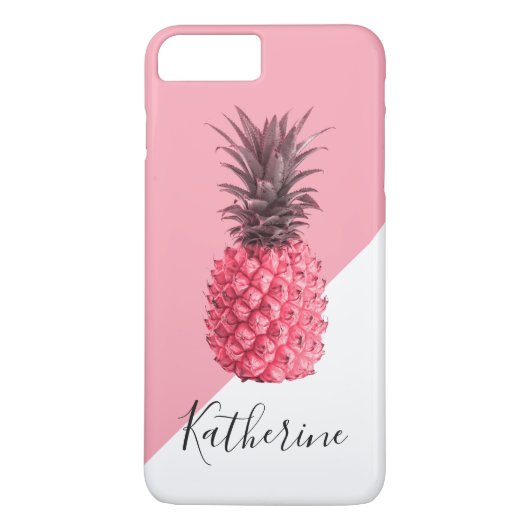 かわいい熱ガーリー帯ピンクと白のパイナップル Case-Mate iPhoneケース (裏面)
