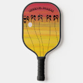 かわいい熱帯の夏の夕日 ピックルボールラケット (裏面)