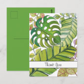 かわいい熱帯の葉の水彩画 ポストカード (正面/裏面)