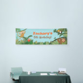 かわいい熱帯ジャングルのテーマ動物のパーティーの旗 横断幕 (トレードショー)