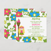 かわいい熱帯フラの女の子誕生パーティーの招待 招待状 (正面/裏面)