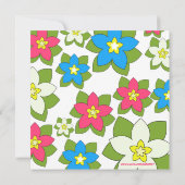 かわいい熱帯フラの女の子誕生パーティーの招待 招待状 (裏面)