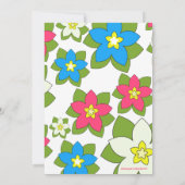 かわいい熱帯フラの女の子誕生パーティーの招待 招待状 (裏面)