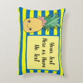 かわいい熱帯夏パイナップル果実食品テーマ アクセントクッション (裏面(縦))