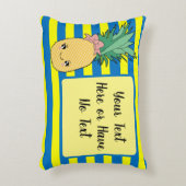 かわいい熱帯夏パイナップル果実食品テーマ アクセントクッション (正面(垂直))