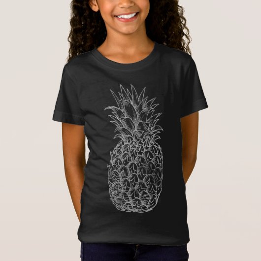 かわいい熱帯果実パイナップルグラフィック動揺して Tシャツ (正面)