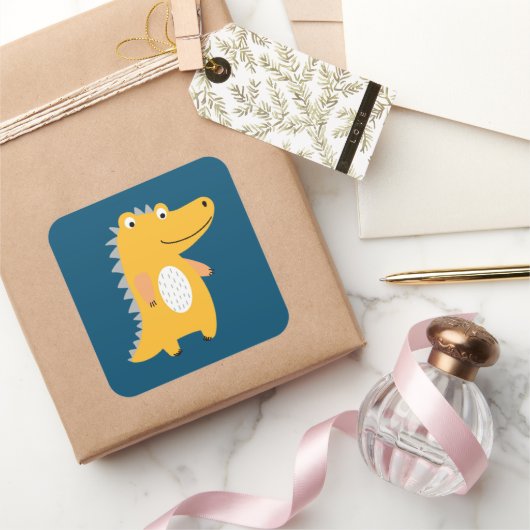 かわいい熱帯雨林動物 スクエアシール (ギフト)