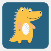 かわいい熱帯雨林動物 スクエアシール (正面)