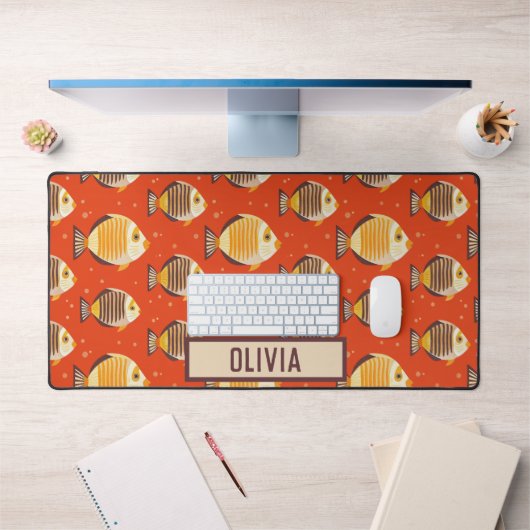 かわいい熱帯魚のパターン デスクマット (オフィス1)