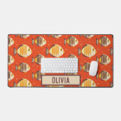 かわいい熱帯魚のパターン デスクマット (キーボード&マウス)