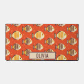 かわいい熱帯魚のパターン デスクマット (正面)