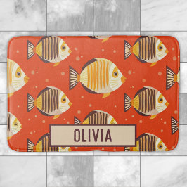 かわいい熱帯魚のパターン バスマット