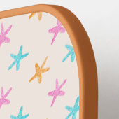 かわいい熱帯魚のパターン ピックルボールラケット (左詳細)