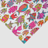 かわいい熱帯魚ピンクターコイズグリーンパターン 薄葉紙 (詳細)