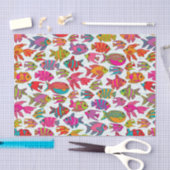 かわいい熱帯魚ピンクターコイズグリーンパターン 薄葉紙 (クラフト)