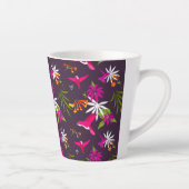 かわいい熱帯鳥ピンク紫 カフェラテマグ (右)