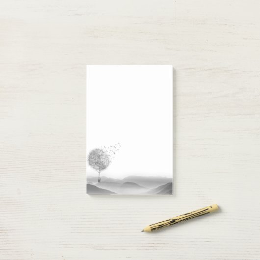 かわいい熱気の気球のタンポポの種の吹くこと ポストイット (デスク上)