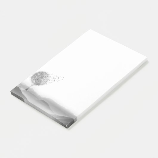 かわいい熱気の気球のタンポポの種の吹くこと ポストイット (アングル)