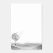 かわいい熱気の気球のタンポポの種の吹くこと ポストイット (正面)