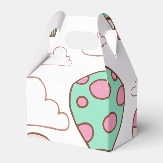 かわいい熱気球のパターン フェイバーボックス (正面サイド)